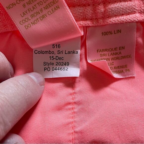 Lilly Pulitzer Neon Orange Linen Shorts Size 00 | Summer Resort Preppy - Picture 6 of 15